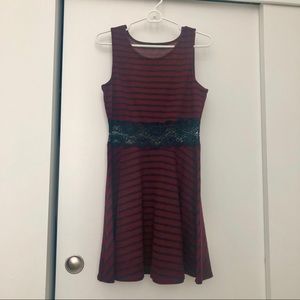 American Apparel stripe dress with lace detail